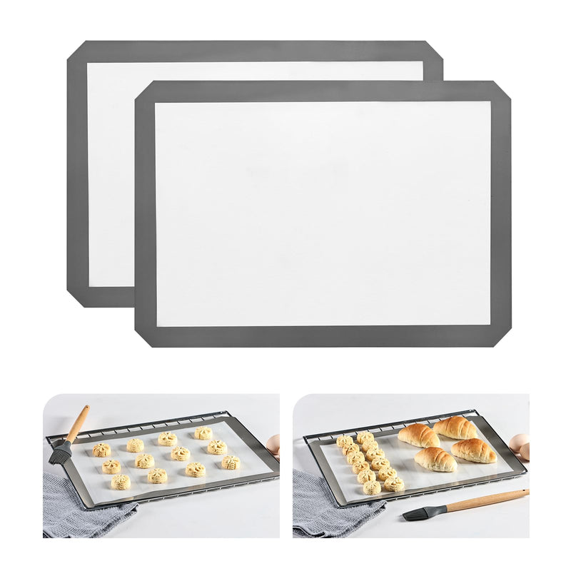 Kitchenraku Silicone Baking Mat, 16.5"X11.6" Non Stick Reusable Silicone Cooking Mat, BPA Free Baking Sheet for Cookies, Macarons Bread & Pastry,