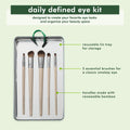 Ecotools Daily Defined Eye Brush Kit, Makeup Brushes for Liquid, Powder, & Cream Eyeshadow & Eyeliner Application, Eco-Friendly Eye Brushes,