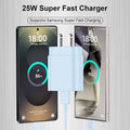 Super Fast Charger Type C,25W PD USB C Wall Charger Block & C to C Cable 6.6Ft for Samsung Galaxy S25/S24 Ultra/S24/S24+/S23