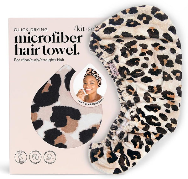 Kitsch Microfiber Hair Towel Wrap for Women - Microfiber Towel, Super Absorbent, Quick Dry, Anti-Frizz - for Long and Short Hairs, Turbans for