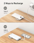VEEKTOMX Portable Charger with Built in Cables 10000Mah, USB C Power Bank with 5 Outputs and LED Display, Small & Slim Battery Pack Compatible
