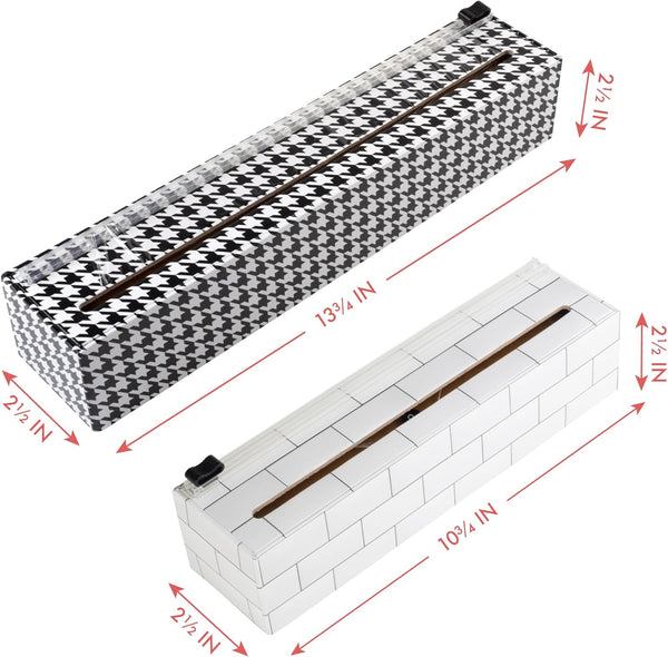 Chicwrap Subway Tile Refillable Plastic Wrap Dispenser - One 9" X 250' Roll of Professional Grade Plastic Wrap - BPA Free and Kosher Certified -