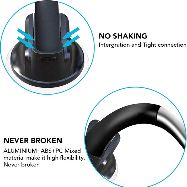 Apps2Car Magnetic Car Phone Holder Mount [6 Strong Magnets], Cell Phone Holder Car [Suction Cup], Phone Car Holder Mount [Windshield Dashboard]