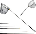 Fishing Landing Net with Aluminum Telescoping Pole 75" Long Handle,Rubber Coated Nylon Mesh,For