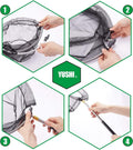 Fishing Landing Net with Aluminum Telescoping Pole 75" Long Handle,Rubber Coated Nylon Mesh,For