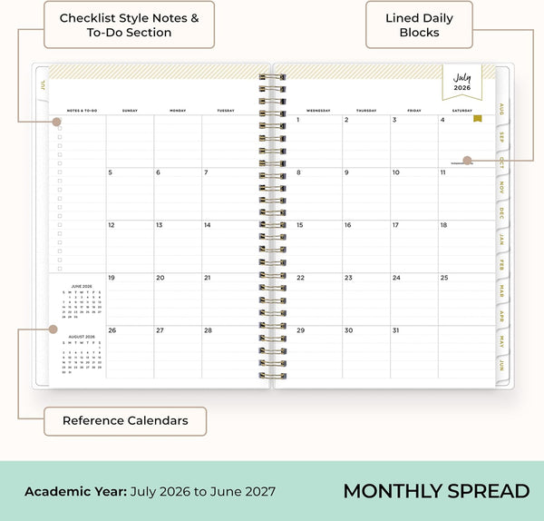 Blue Sky Day Designer 2025-2026 Weekly and Monthly Academic Year Planner Calendar, July 2025 - June 2026, 5.8" X 8.6", Flexible Cover, Laminated