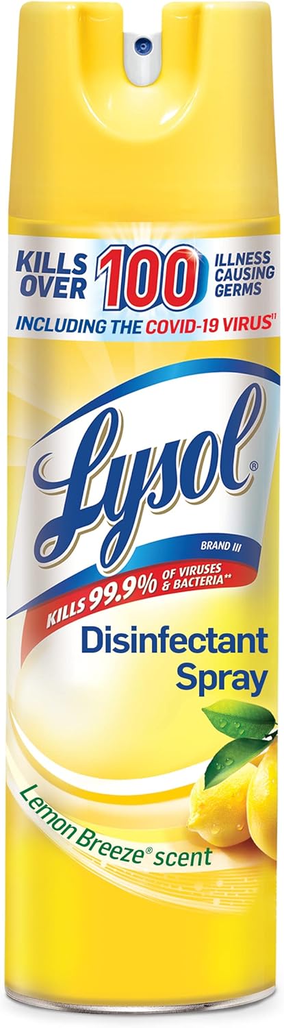 Lysol Disinfectant Spray, Lemon Breeze, 19Oz, Clear