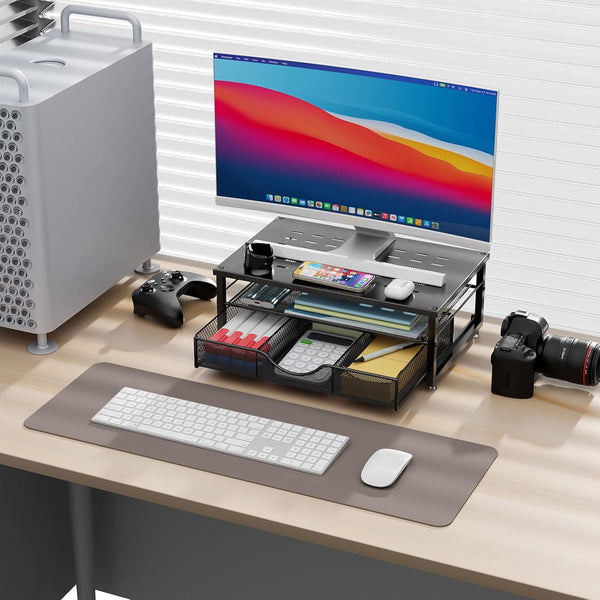 gianotter Computer Monitor Stand Riser, Desk Organizers and Accessories with Drawer, Office Desk Accessories & Workspace Desktop Organizers