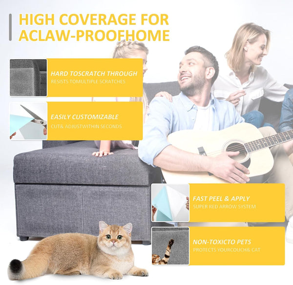 Xmzcymyo anti Cat Scratch Furniture Protectors, 11PCS Cat Scratch Deterrent Tape, Couch Corner Protectors for Cats, Double Sided Sofa anti