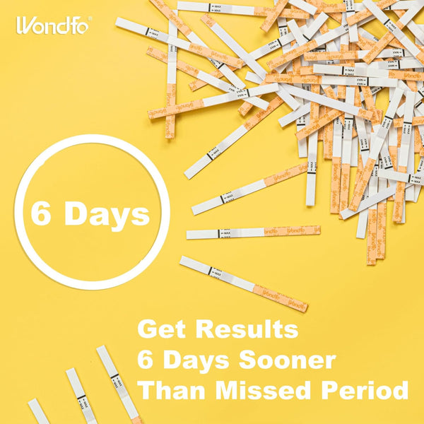 Wondfo Early Result Pregnancy Test Strips - Get Results 6 Days Sooner than Missed Period-Sensitive and Accurate HCG Testing Kit at 10 Miu/Ml
