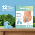 Welnove Upgraded Gel Toe Separators – 12-Pack Bunion Pads – Toe Spacers for Straightening Overlapping Toes, Bunions, Calluses – Soft Silicone