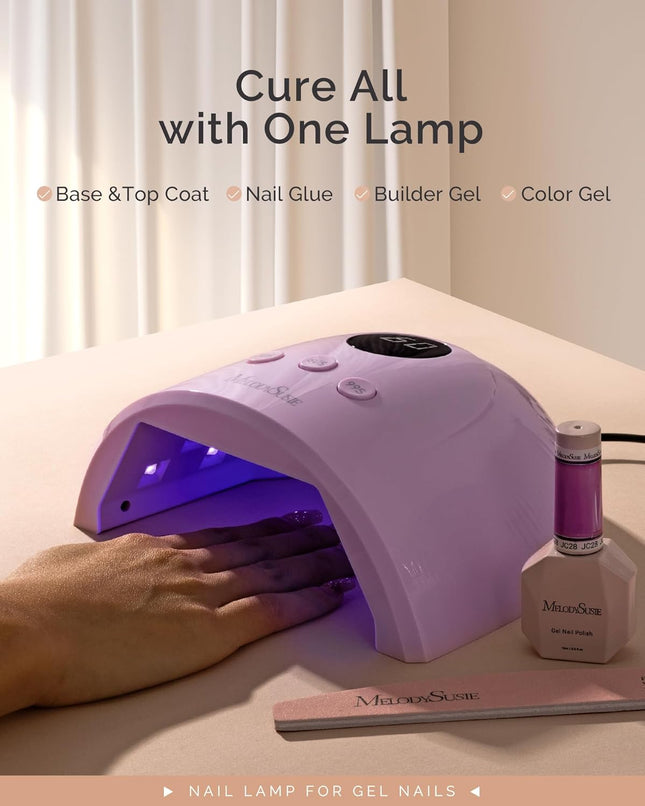 MelodySusie Compact Advanced UV LED Nail Lamp, P-Plus30F Nail Dryer with 3 Timers & Smart Sensor Cures All Gels, Especia