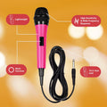 Singing Machine Wired Microphone for Karaoke, (Pink) - Unidirectional Dynamic Vocal Microphone - Plug-In Microphone for Karaoke Machine, AMP, &