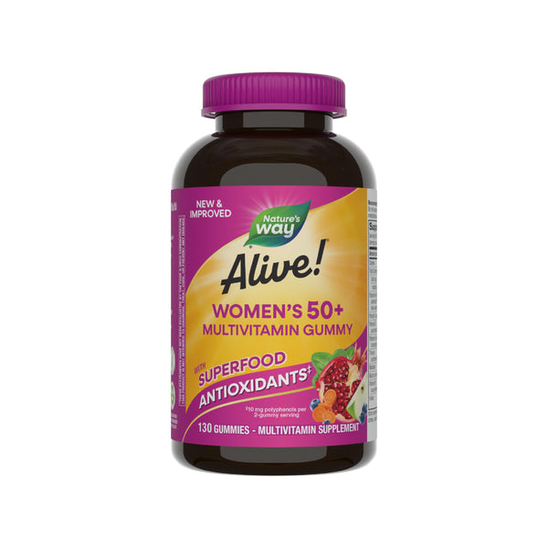 Nature'S Way Alive! WomenâS 50+ Daily Gummy Multivitamins, Supports Multiple Body Systems*, Supports Healthy Heart, Brain & Bones,* B-Vitamins,