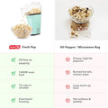 DASH Fresh Pop Popcorn Maker - Oil-Free, Air Popcorn Popper - With Measuring Cup & Recipe Guide - Perfect for Movie Nights - 16 Cups, Aqua Aqua 16