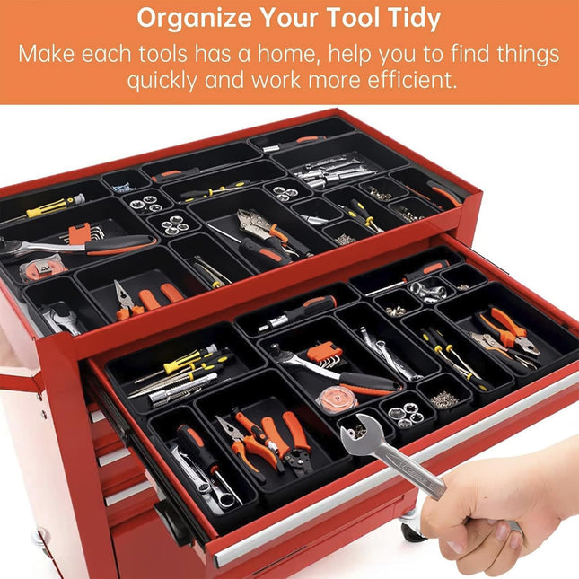 45 Pack Tool Box Organizer Tray Divider, Toolbox Desk Drawer Organizer,Garage Organization Storage for Rolling Tool Ches