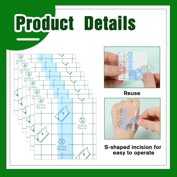 Jeffdad 100 Pcs Makeup Hand Palette Single Use Makeup Mixing Palette Tape Artist Must Cosmetic Transparent Waterproof Tape for Women Supplies(6 * 6Cm)