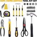 40-Piece Home Tool Kit with Easy Carrying Box, Small Basic Hand Tool Set Perfect for DIY Building, Home Maintenance and Woodworking, Great for