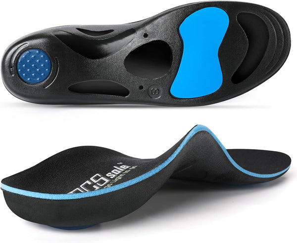 Pcssole Orthotic High Arch Support Insoles, Comfort Gel Work Boot Insert for Flat Feet, Plantar Fasciitis, Feet Pain, Heel Spur