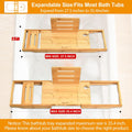 Luxury Bathtub Tray Caddy - Bath Tray Expandable - Bath Tub Tray Table for Bathtub - Bath Caddy Tray for Bathtub, Ajustable Size, Fits Most Tubs