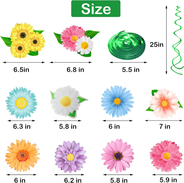 Spring Flower Birthday Party Decorations,30 Set Summer Party Hanging Swirl Ceiling Decorations for Classroom Office Mother Day Decor