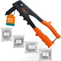 Meiwaltee Rivet Gun,Professional Pop Rivet Gun Kit with 200Pcs Rivets, 3/32"-1/8"-5/32"-3/16", Heavy Hand Riveter Kit Suitable for Metal Work,
