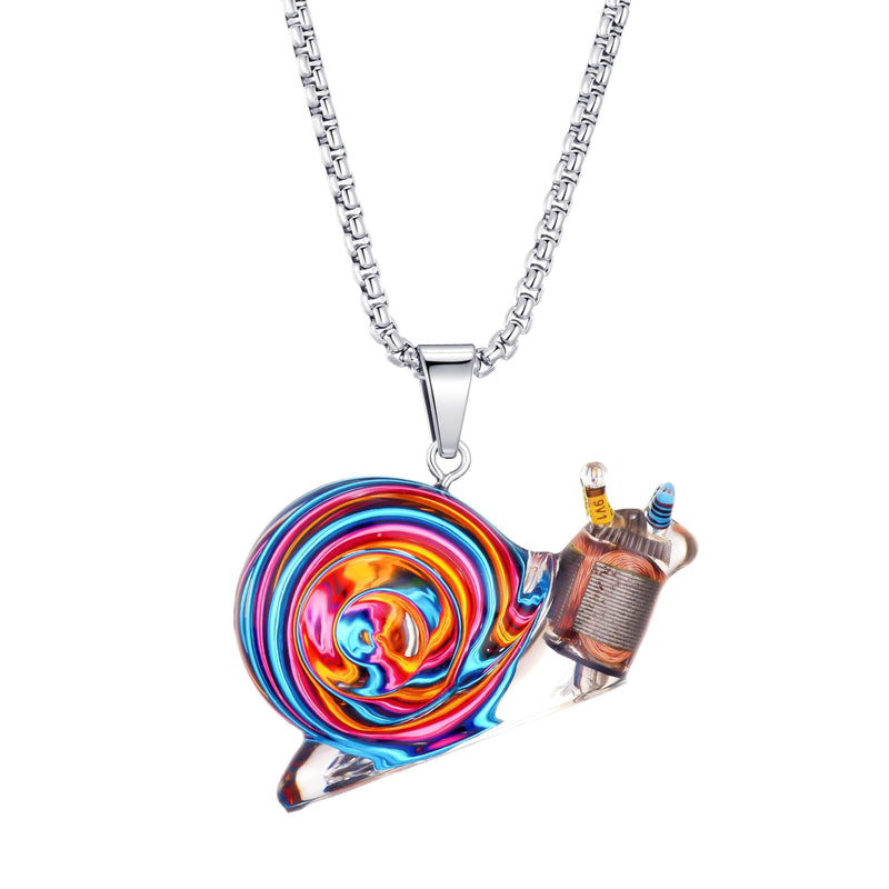 Unique Snail Pendant Necklace Multifunctional Steampunk Environmentally Friendly Design Jewelry Gift for Nature Lovers,Men,Women & Teens