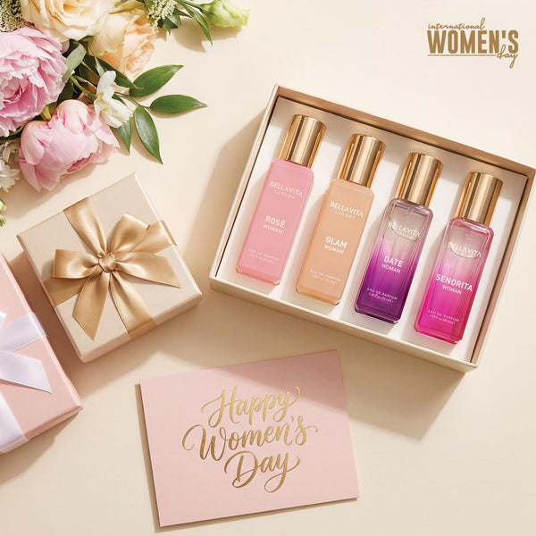 Bellavita Luxury Perfumes for Women Set (4X20Ml) | Woman Perfume with DATE, SENORITA, GLAM & ROSE | Vanilla Perfume with Floral Sweet & Musk |