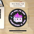 Funny Mouse Pad for Desk, Cute Office Decor for Women, Dumpster on Fire Small Mousepad with Non-Slip Rubber Base, This Is Fine round Computer