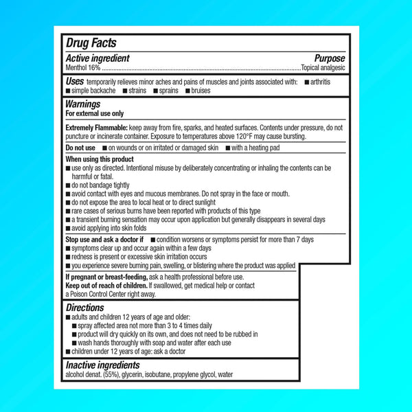 Icy Hot Original Pain Relief Dry Spray with 16% Menthol, Pain Relief for Muscles & Joints, 4 Oz.