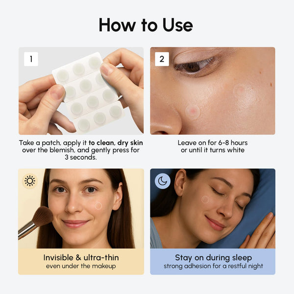 MAREE Pimple Patches for Face - Clear Acne Patches for Face - Invisible Hydrocolloid Patch Parches Para Acne Stickers Zit Dots - Cystic Zit