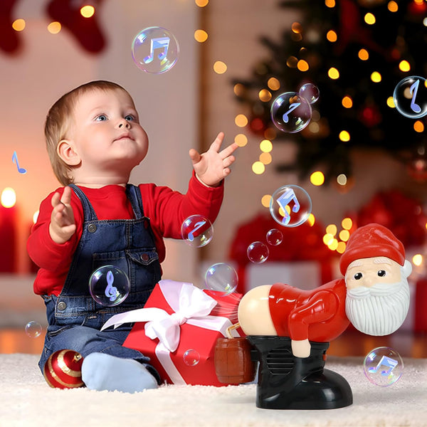 Santa Claus Bubble Butt Machine, Automatic Bubble Blower Machine Santa Claus Toy, Funny Santa Automatic Fart Bubble Machine with Music & Flashing