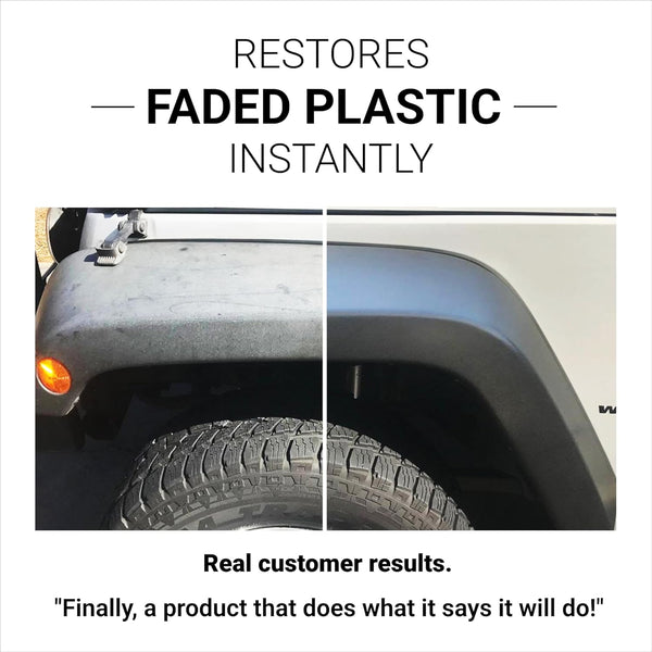 CAR GUYS Plastic Restorer | Bring Plastic, Rubber, and Vinyl Back to Life! | User Friendly Trim Restorer | Safe Auto Detailing Supplies | 8 Oz Kit