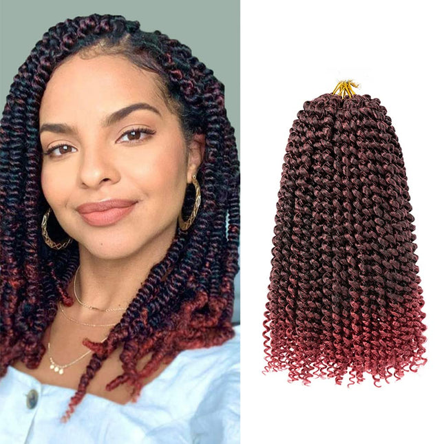 8 Packs Passion Twist Crochet Hair 12 Inch Bohemian Curly Braids Water Wave Hair for Passion Twist Braiding Hair Synthet