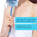[2Nd Generation] Shower Body Brush with Bristles and Loofah,Back Scrubber Bath Mesh Sponge with Curved 16" Long Non-Slip Handle Skin Exfoliating