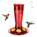 Kingsyard Glass Hummingbird Feeder for Outdoors Hanging - 6 Bee Guard Feeding Ports & Built-In Ant Moat, Wild Bird Feeder for outside Garden Yard