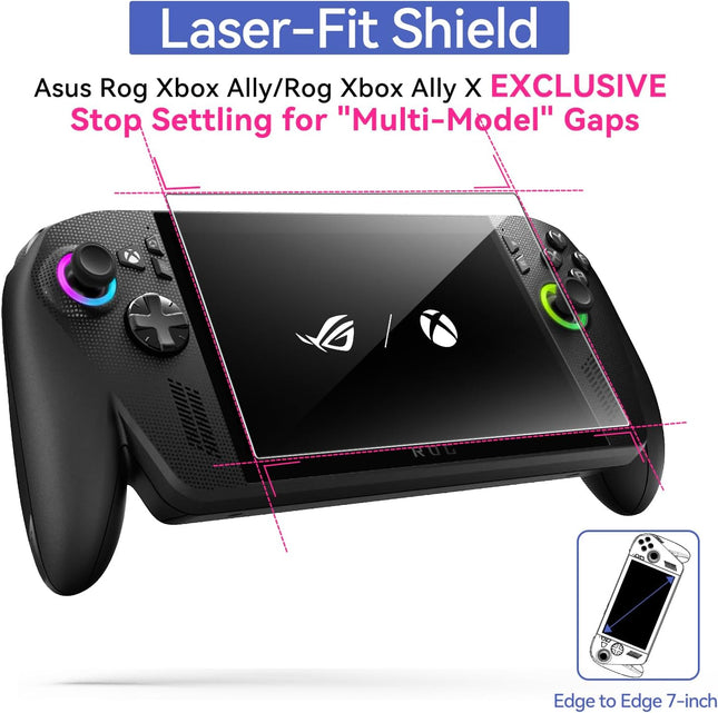 Ivoler 3-Pack Tempered Glass Screen Protector for ASUS ROG Ally/Asus ROG Ally X 7'' 2024/ MSI Claw A1M 2024 Gaming Handh