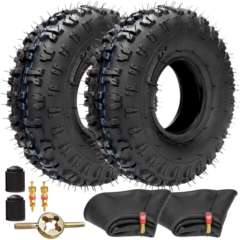 FVRITO 2 Pack of 4.10-4 410-4 4.10/3.50-4 Tire with Inner Tube for Lawn Mowers Garden Rototiller Snow Blower Mowers Hand Truck Wheelbarrow Go Cart