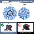 Spin Mop Replacement Head Rinseclean 2-Tank System, 6 Pack Mop Head Replacement, Microfiber, Machine Washable, Easy to Replace and Deep Cleaning