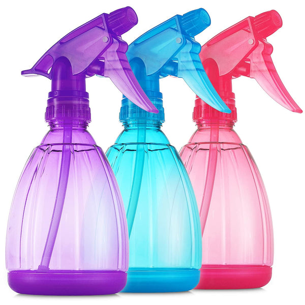 Dilabee Plastic Spray Bottles - 12Oz (3 Pack) Water Spray Bottle for Hair, Gardening, Grilling & Cleaning Solution - Empty Spray Bottles for Cat -