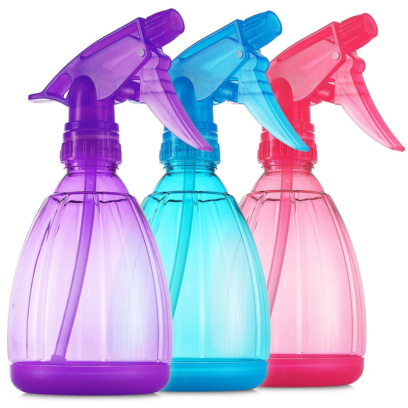 Dilabee Plastic Spray Bottles - 12Oz (3 Pack) Water Spray Bottle for Hair, Gardening, Grilling & Cleaning Solution - Empty Spray Bottles for Cat -
