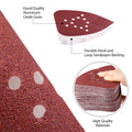 Lotfancy Sanding Pads for Black and Decker Mouse Sanders, 50PCS 60 80 120 150 220 Grit Sandpaper Assortment - 12 Hole Hook and Loop Palm Detail