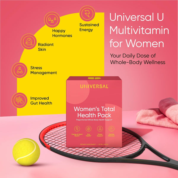 Women'S Total Health Daily Vitamin Packs - All in One Multivitamin for Women, Essential Vitamins & Minerals for Energy, Stress, Digestion & Gut