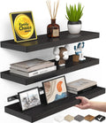 BAYKA Floating Shelves for Wall, Wall Mounted Rustic Wood Shelves for Bathroom, Bedroom, Living Room, Kitchen, Hanging Shelf for