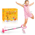 Ankle Skip Ball for Kids - Foldable Flash Wheel Skip Ball, Outside Game Toys for Kids & Adults, Gift for Boys & Girls Age 5 6 7 8 9 10 Years Old, Pink