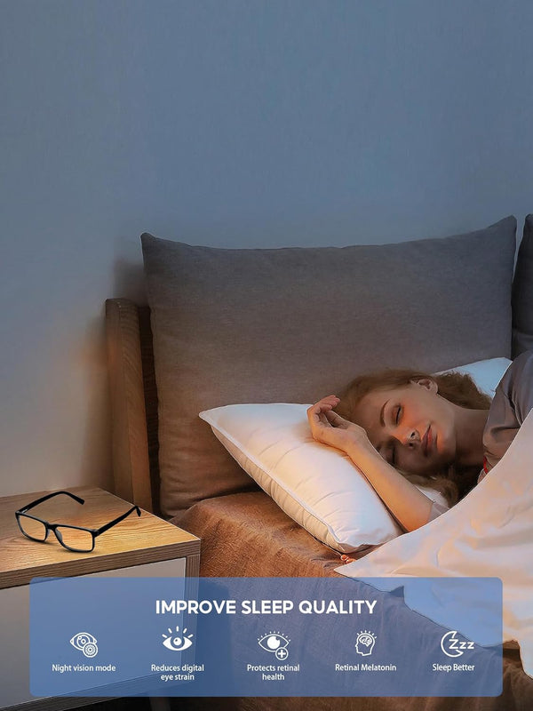 Blue Light Blocking Glasses for Men/Women Anti-Fatigue Computer Monitor Gaming Improve Sleep Reduce Eye Strain Gamer Glasses
