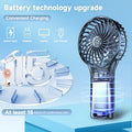 QQT Mini Handheld Fan,4 Speed Adjustable Portable Battery Operated Fans,Usb Rechargeable Desk Fan with Mirror,Max 20 Hrs Hand Fan for Travel