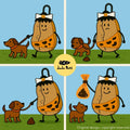 Dog Poop Bag Holder for Leash with Waste Bags and Keychain Clip, Easy Refill, Unscented, Doggy Walking Accessory, 1 Caveman Dispenser and 15 Count