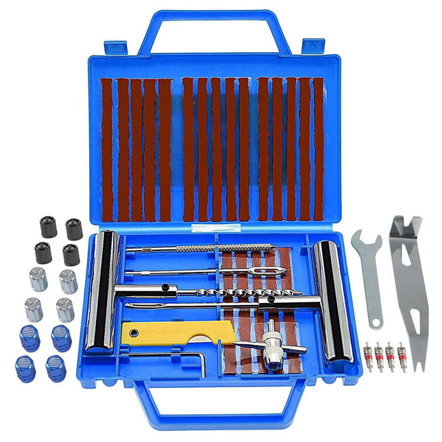 Tire Repair Kit,46Pcs Heavy Duty Tire Plug Kit, with Universal Tire Patch Kit to Plug Flats for Car/Motorcycle/Truck/Tra