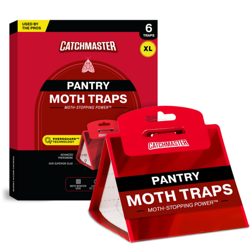 Catchmaster Premium Pantry Moth Traps, XL Odorless Sticky Glue Traps 6PK, Pheromone Attractant for House, Kitchen Storage & Kitchen Pantry